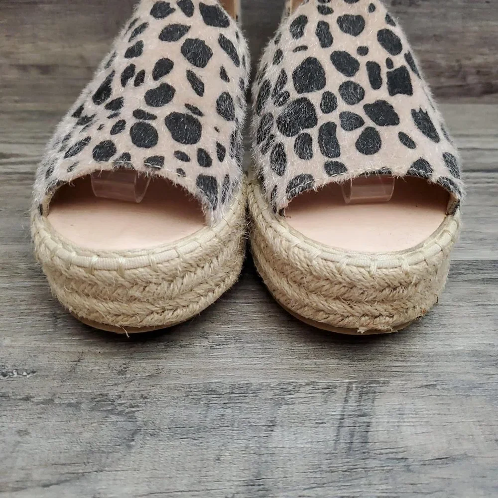 ❤️ 283 BellaMarie Moira Animal Print Brown Leopard Ankle-Strap Espadrille Sandal